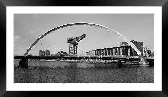 The Squinty Bridge, or Clyde Arc, Glasgow  (black& Framed Mounted Print by Allan Durward Photography