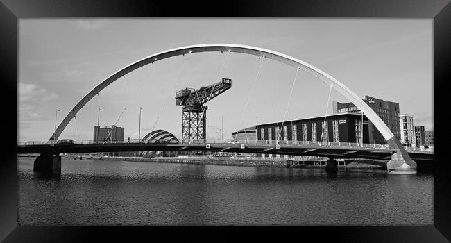 The Squinty Bridge, or Clyde Arc, Glasgow  (black& Framed Print by Allan Durward Photography