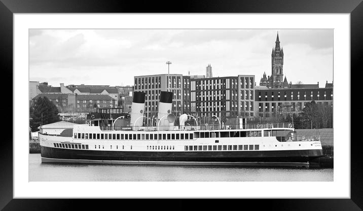 TS Queen Mary, Glasgow black and white Framed Mounted Print by Allan Durward Photography