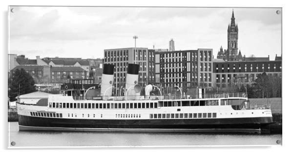 TS Queen Mary, Glasgow black and white Acrylic by Allan Durward Photography