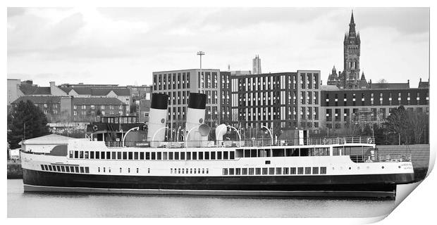 TS Queen Mary, Glasgow black and white Print by Allan Durward Photography