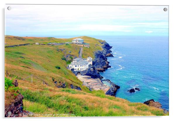 Cornish coastline. Acrylic by john hill