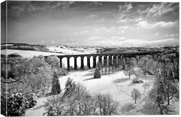 Penistone Viaduct Black and White Canvas Print by Apollo Aerial Photography