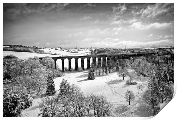 Penistone Viaduct Black and White Print by Apollo Aerial Photography