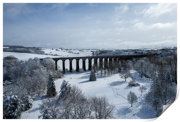 Penistone Viaduct Winter Scene Print by Apollo Aerial Photography