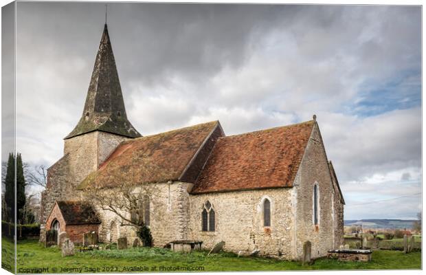 Ancient Beauty: St. Mary's Church in Hinxhill Canvas Print by Jeremy Sage