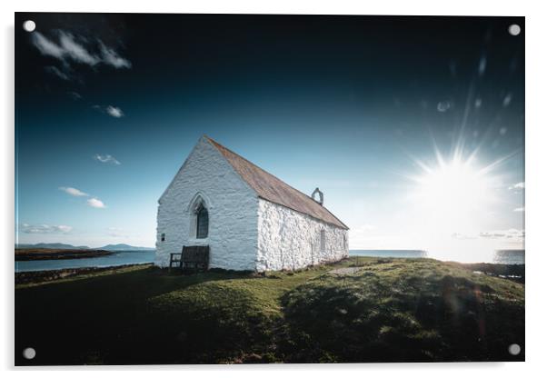 St Cwyfans Church in Anglesey Acrylic by Mark Jones