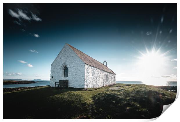 St Cwyfans Church in Anglesey Print by Mark Jones