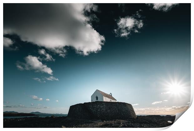 St Cwyfans Church in Anglesey Print by Mark Jones