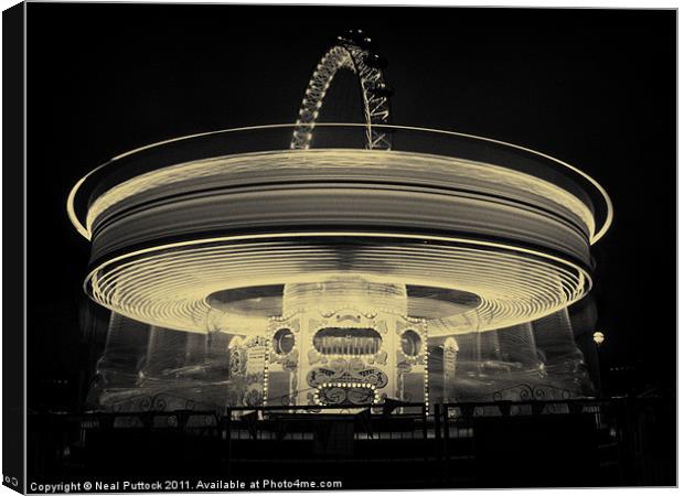 Lighting Up London - Mono Canvas Print by Neal P