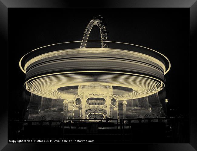 Lighting Up London - Mono Framed Print by Neal P