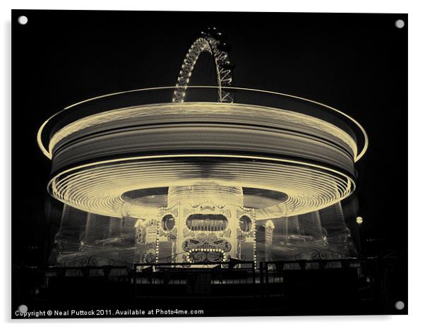 Lighting Up London - Mono Acrylic by Neal P