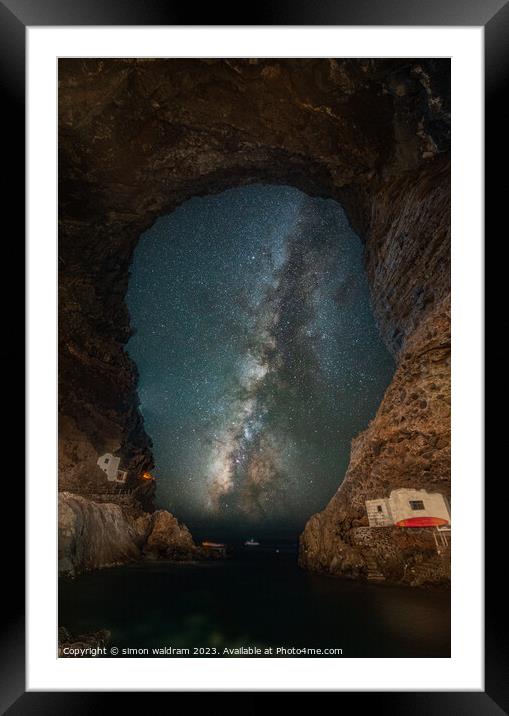 MIlkyway cave  Framed Mounted Print by simon waldram