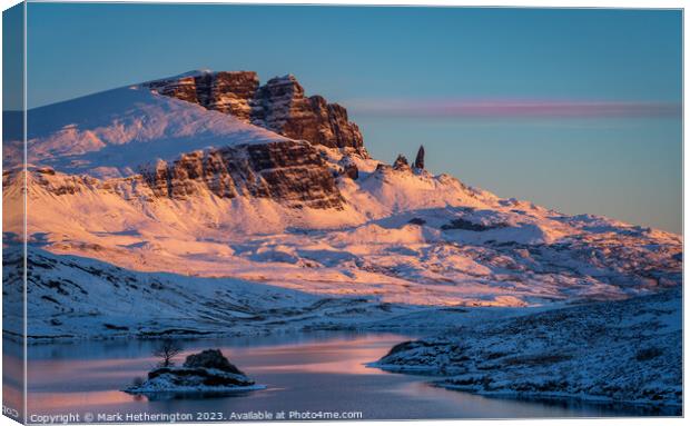 Sunrise at the Old Man of Storr Canvas Print by Mark Hetherington