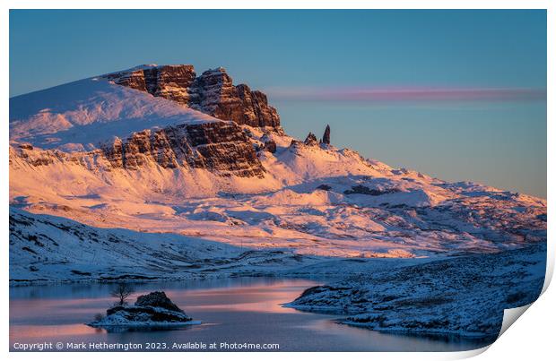 Sunrise at the Old Man of Storr Print by Mark Hetherington