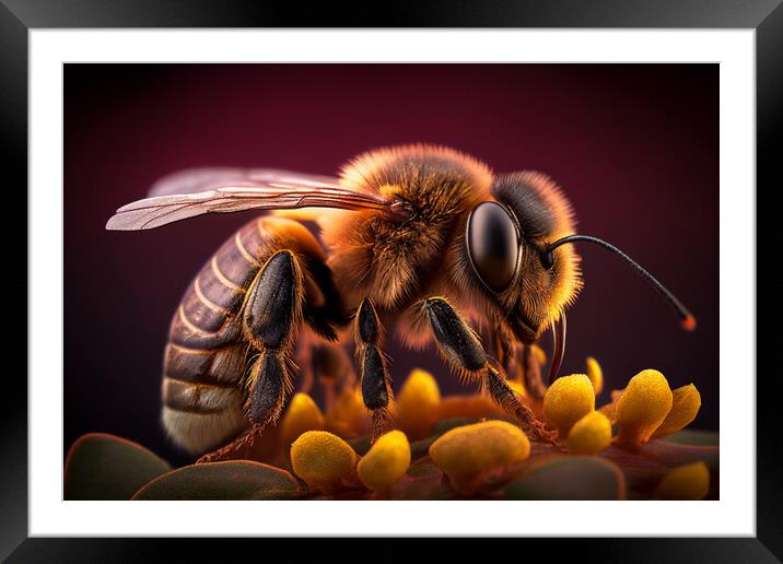 Honey Bee Framed Mounted Print by Bahadir Yeniceri