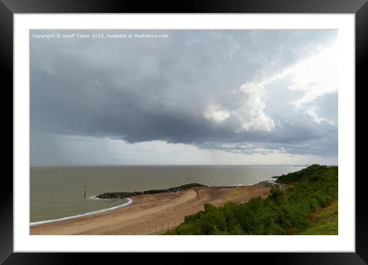 Rain at sea Framed Mounted Print by Geoff Taylor