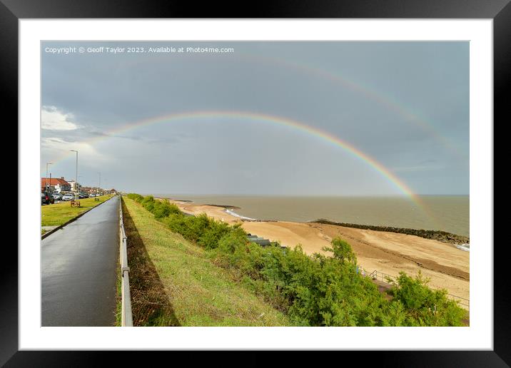 Holland on Sea under the rainbox Framed Mounted Print by Geoff Taylor