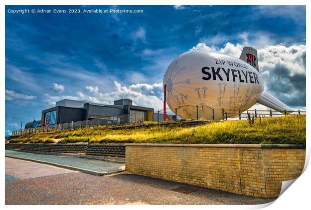 Zip World Skyflyer Wales Print by Adrian Evans