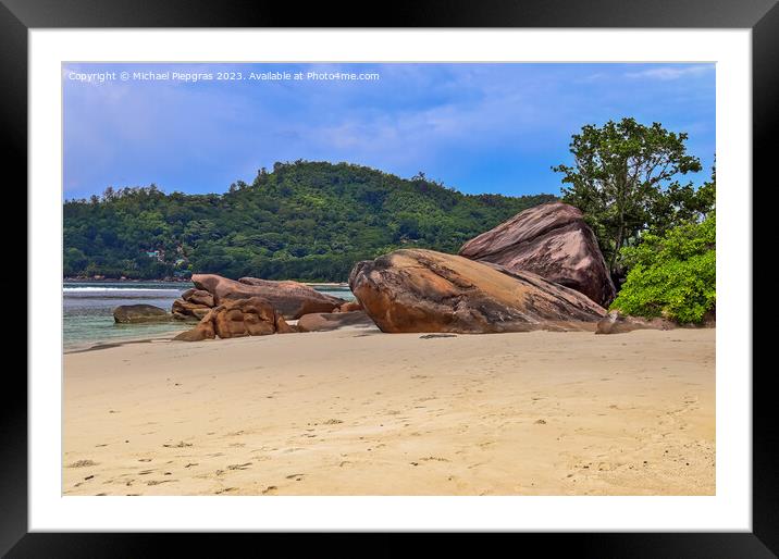 Beautiful rocks at the beaches of the tropical paradise island S Framed Mounted Print by Michael Piepgras