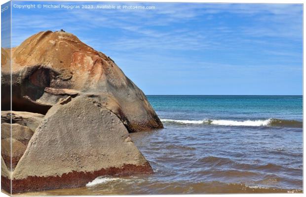 Beautiful rocks at the beaches of the tropical paradise island S Canvas Print by Michael Piepgras