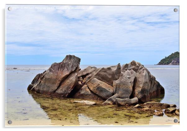 Beautiful rocks at the beaches of the tropical paradise island S Acrylic by Michael Piepgras