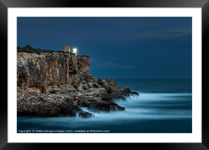 Rocky cliff with in Cala Figuera Framed Mounted Print by MallorcaScape Images