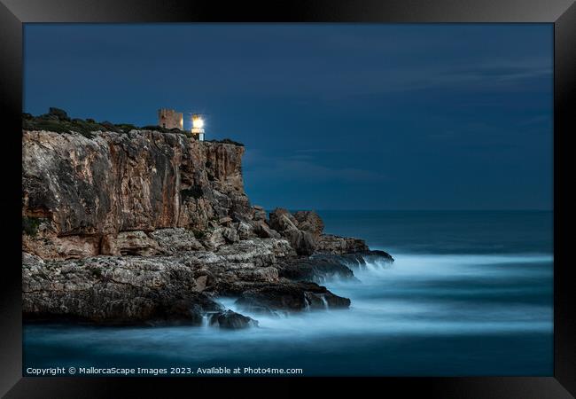 Rocky cliff with in Cala Figuera Framed Print by MallorcaScape Images