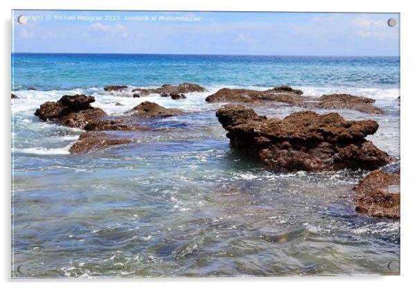 Beautiful rocks at the beaches of the tropical paradise island S Acrylic by Michael Piepgras