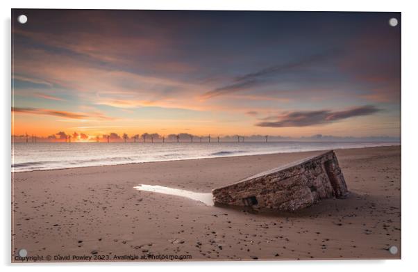 Caister Beach Sunrise Acrylic by David Powley