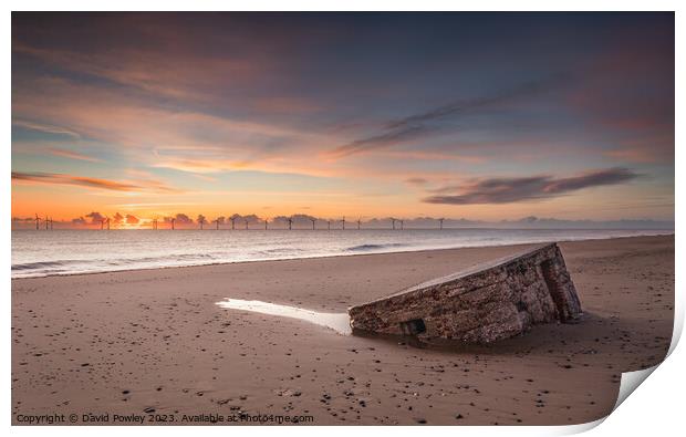 Caister Beach Sunrise Print by David Powley