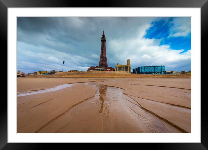 Blackpool Beach At Low Tide Version 2 Framed Mounted Print by Phil Durkin DPAGB BPE4