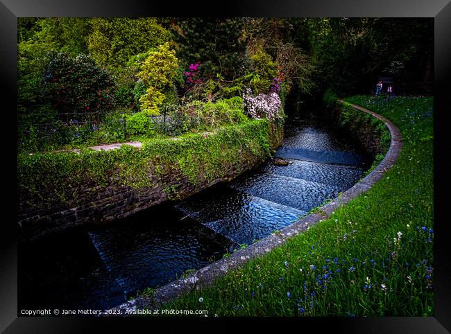 Roath Park Overflow Stream  Framed Print by Jane Metters