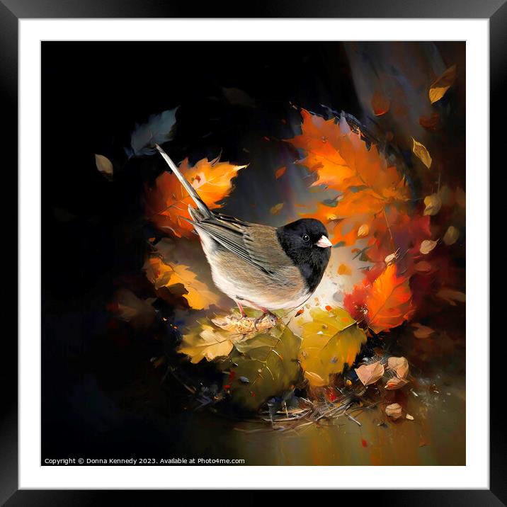 Autumn Whirlwind Framed Mounted Print by Donna Kennedy