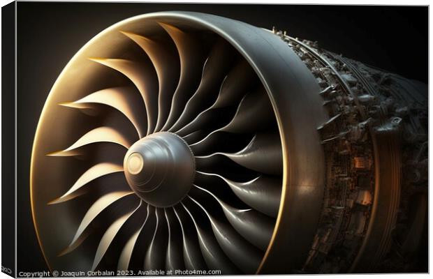 Illustration of a jet propulsion engine. Ai genera Canvas Print by Joaquin Corbalan