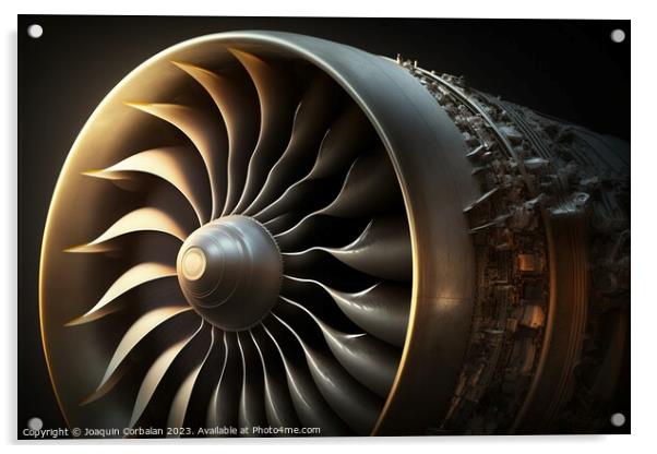 Illustration of a jet propulsion engine. Ai genera Acrylic by Joaquin Corbalan