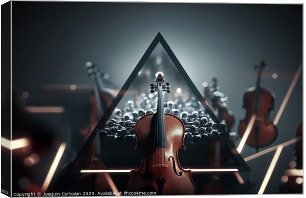 A violin in a symphony orchestra. Ai generated. Canvas Print by Joaquin Corbalan