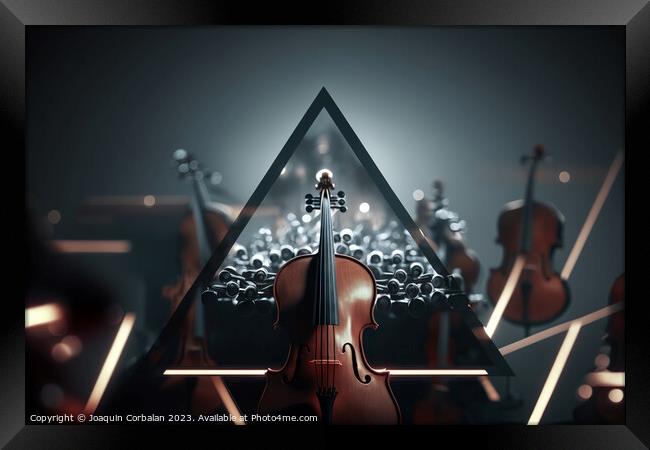 A violin in a symphony orchestra. Ai generated. Framed Print by Joaquin Corbalan
