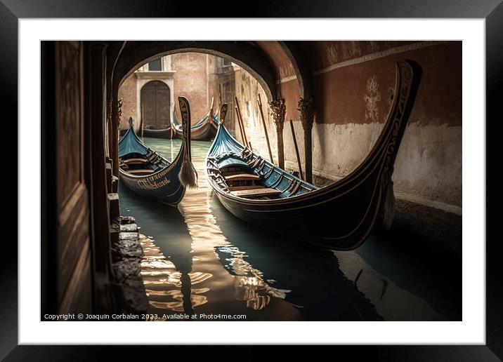 Sad and unused Venetian gondolas, tourists reject the decrepit c Framed Mounted Print by Joaquin Corbalan