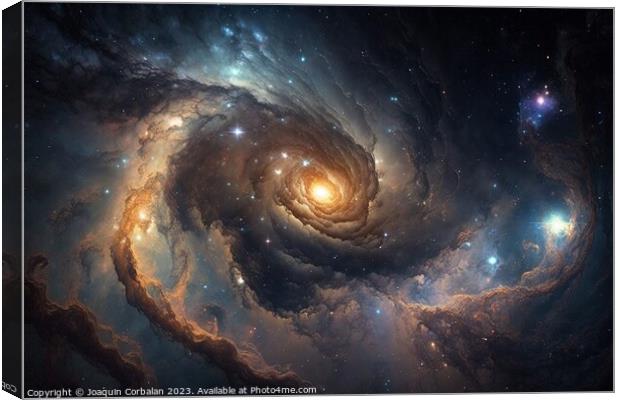 The creation of a new universe through a black hole that absorbs Canvas Print by Joaquin Corbalan