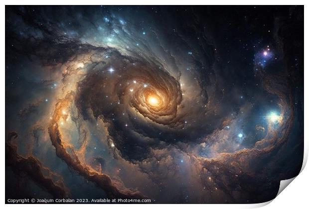The creation of a new universe through a black hole that absorbs Print by Joaquin Corbalan