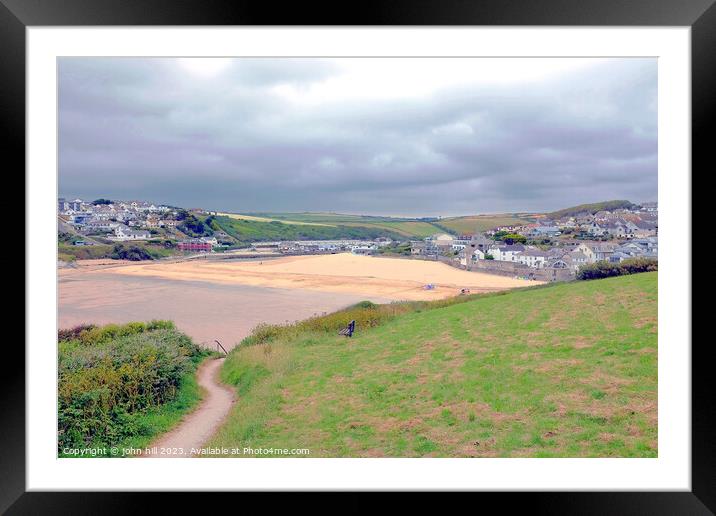 Porth beach, Newquay, Cornwall. Framed Mounted Print by john hill