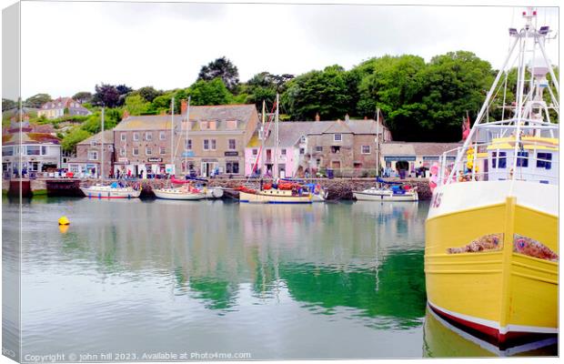 Harbor, Padstow, Cornwall. Canvas Print by john hill