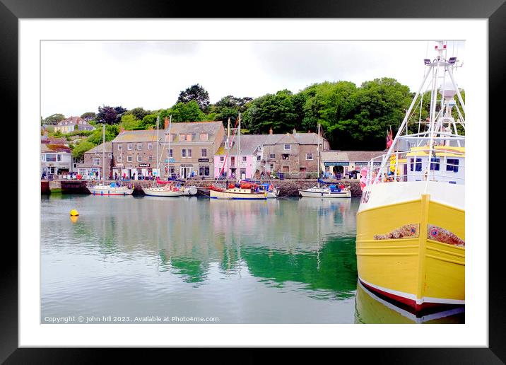 Harbor, Padstow, Cornwall. Framed Mounted Print by john hill