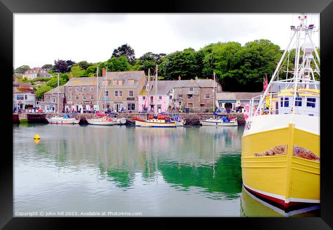 Harbor, Padstow, Cornwall. Framed Print by john hill