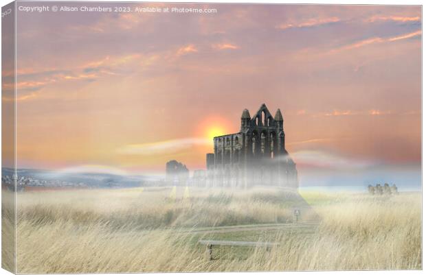 Whitby Abbey  Canvas Print by Alison Chambers