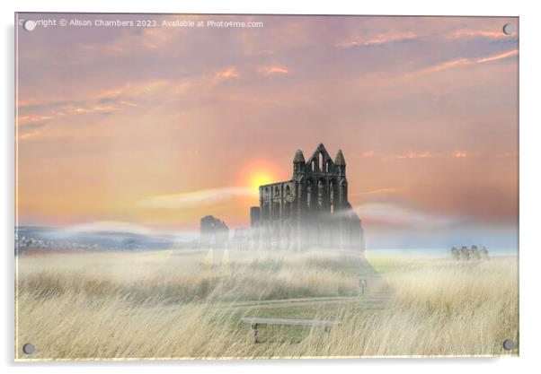 Whitby Abbey  Acrylic by Alison Chambers