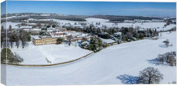Cannon Hall Winter Snow Canvas Print by Apollo Aerial Photography