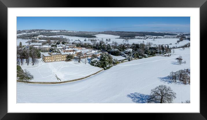 Cannon Hall Winter Snow Framed Mounted Print by Apollo Aerial Photography