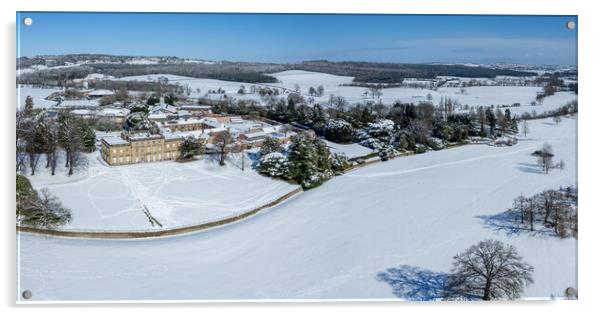 Cannon Hall Winter Snow Acrylic by Apollo Aerial Photography